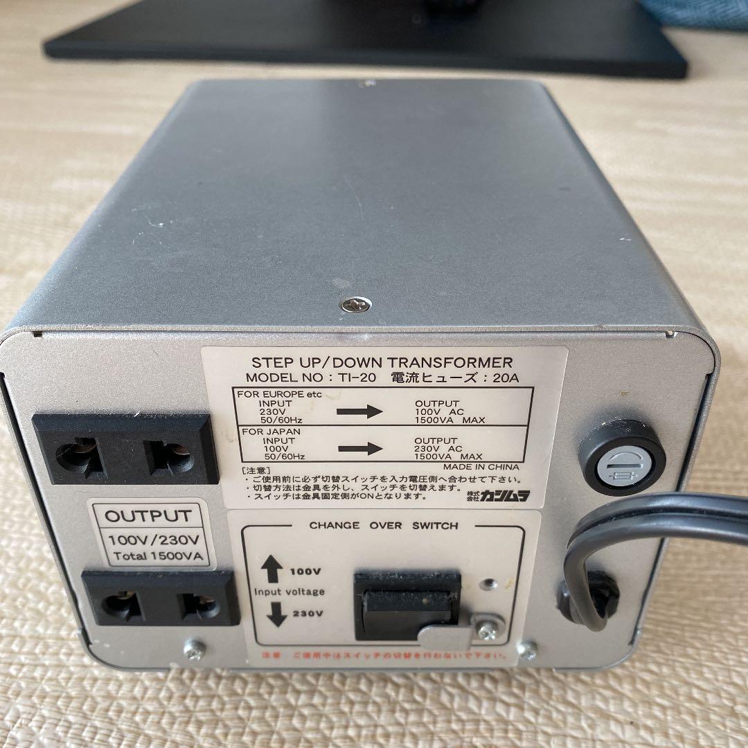 カシムラ TI-20 変圧器 1500W 220V-240V【希少品】識別A 海外用薄型変圧