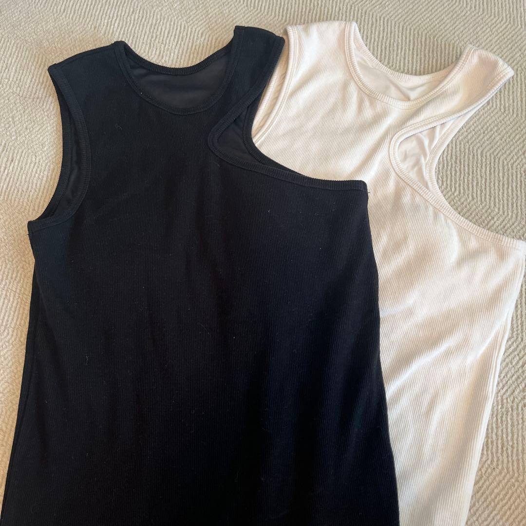 白黒2枚セットwerthy ASYMMETRY TANK(Cup in)