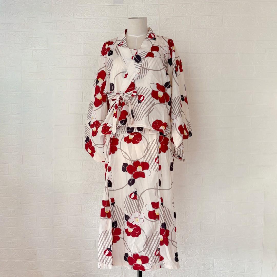 浴衣帯セット 二部式浴衣 浴衣ワンピ 3点セット セパレート浴衣 花見 D027