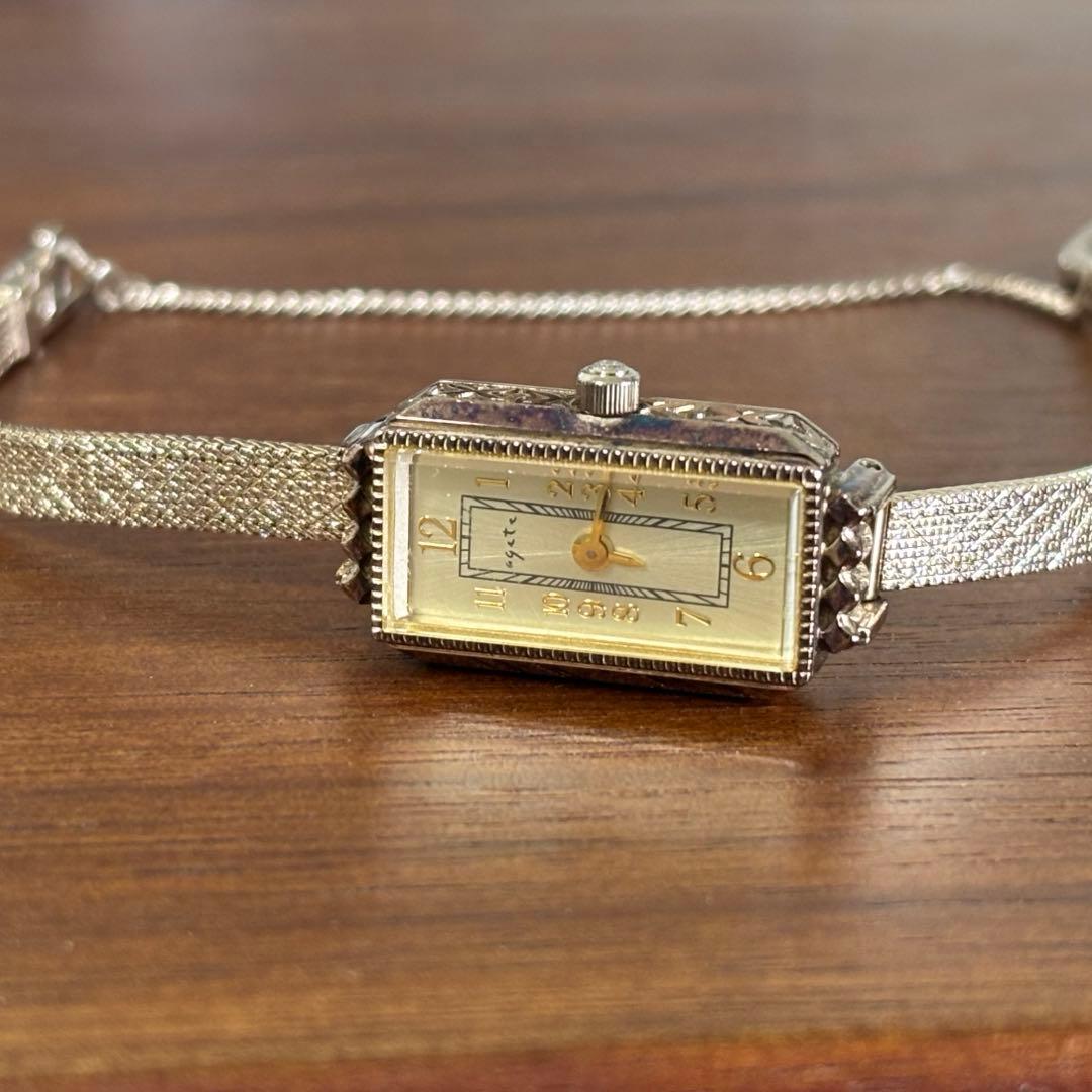 ageteアガット アンティーク 時計 スクエアフェイス小傷、変色あり