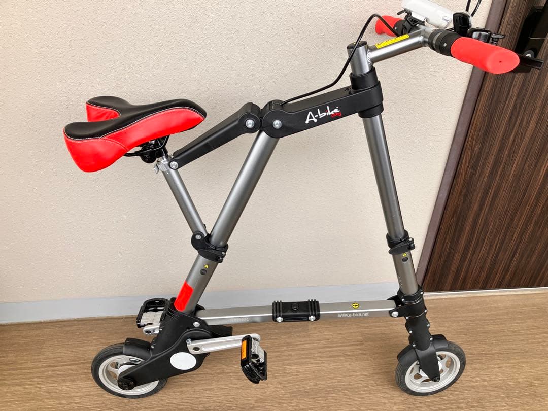 A-bike city 折りたたみ自転車 シルバー/レッド
