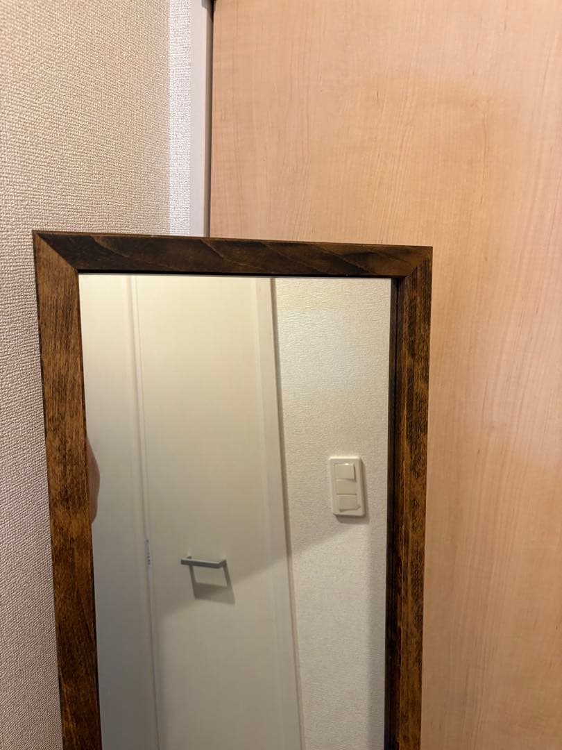 職人手作り】ヨーロッパブナ製天然木フレーム スタンドミラー