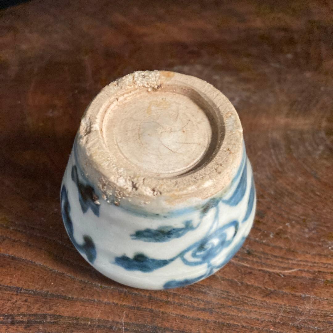 新春赤札セール❗️【ギャラリー三益】古美術　元〜明初染付　芙蓉紋共蓋小壺