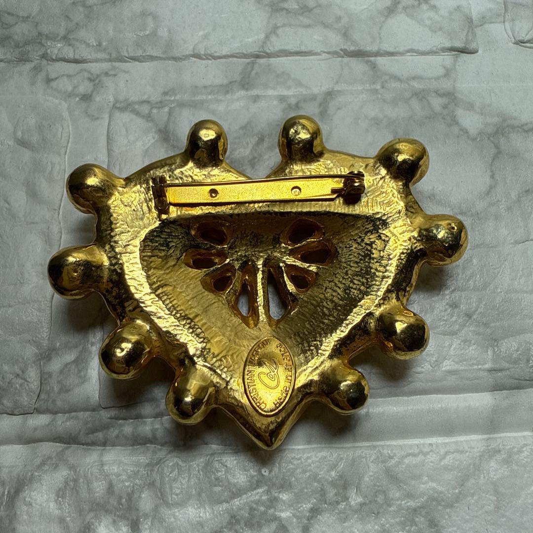 クリスチャンラクロワ ヴィンテージ 超大ぶり ハート ブローチ