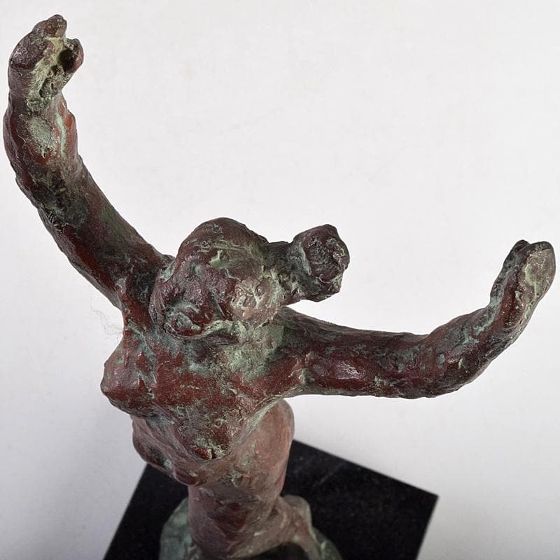 ブロンズ　山脇正邦作　「創造」　裸婦像　高さ約31㎝　共箱　D　R9123B