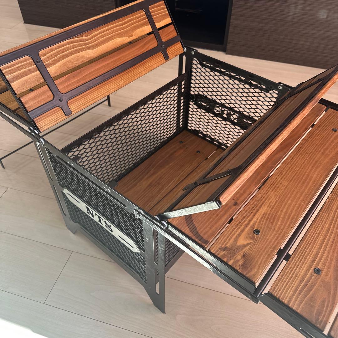 ネイチャートーンズ 収納スペース付き折りたたみテーブル Lサイズ