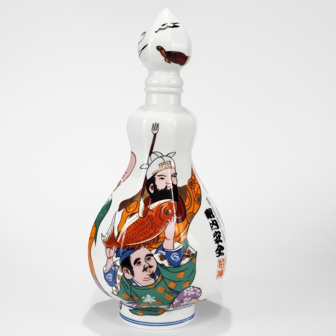 有田焼 色絵 七福神 飾壺 商売繁昌 家内安全 開運招福/高さ約32.8cm