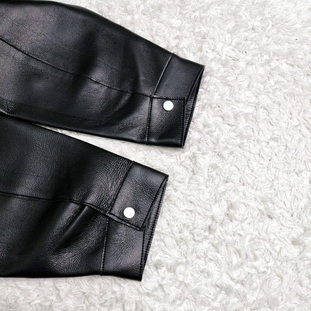 ZARA ザラ レザージャケット 大きいサイズ ジップ ライダース 短丈