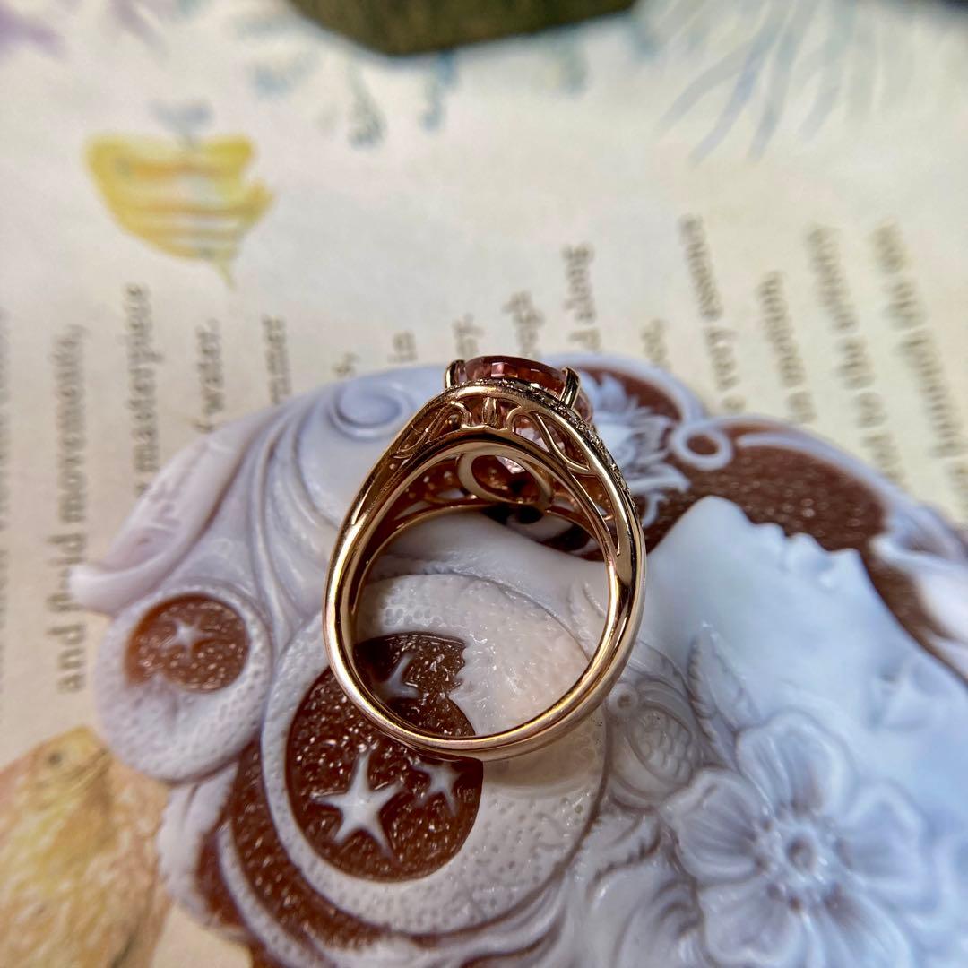 専用です　ピンクゴールド モルガナイト3.57ct ダイヤモンド　指輪　リング