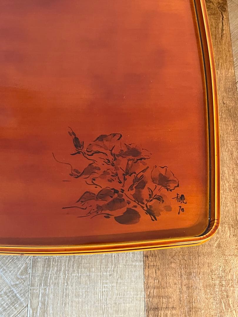 【ほぼ未使用 美品】飛騨 春慶塗 山野草会席膳 5客 共箱 茶懐石