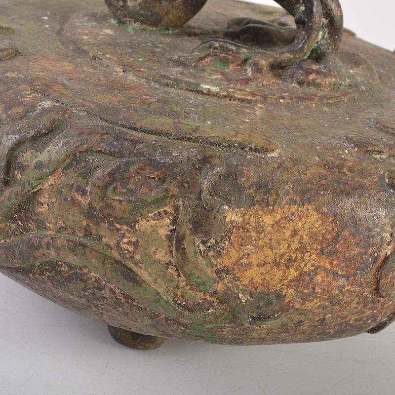 中国　古銅青銅　神獣　銅鈴　三足鈴　置物　Ⅴ　6666