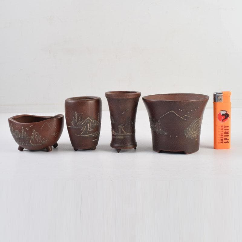 中国 鎧画軒 朱泥 漢詩山水文 鉢 4点まとめて V 8948 - メルカリ
