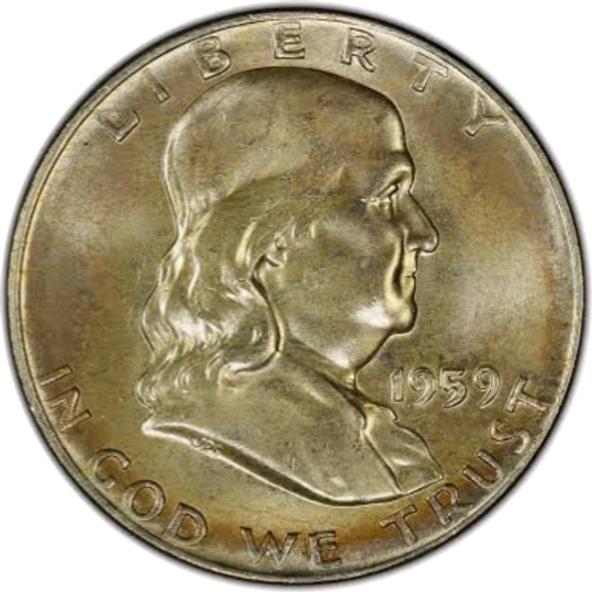 アメリカ フランクリンハーフドル銀貨Half dollar franklin common