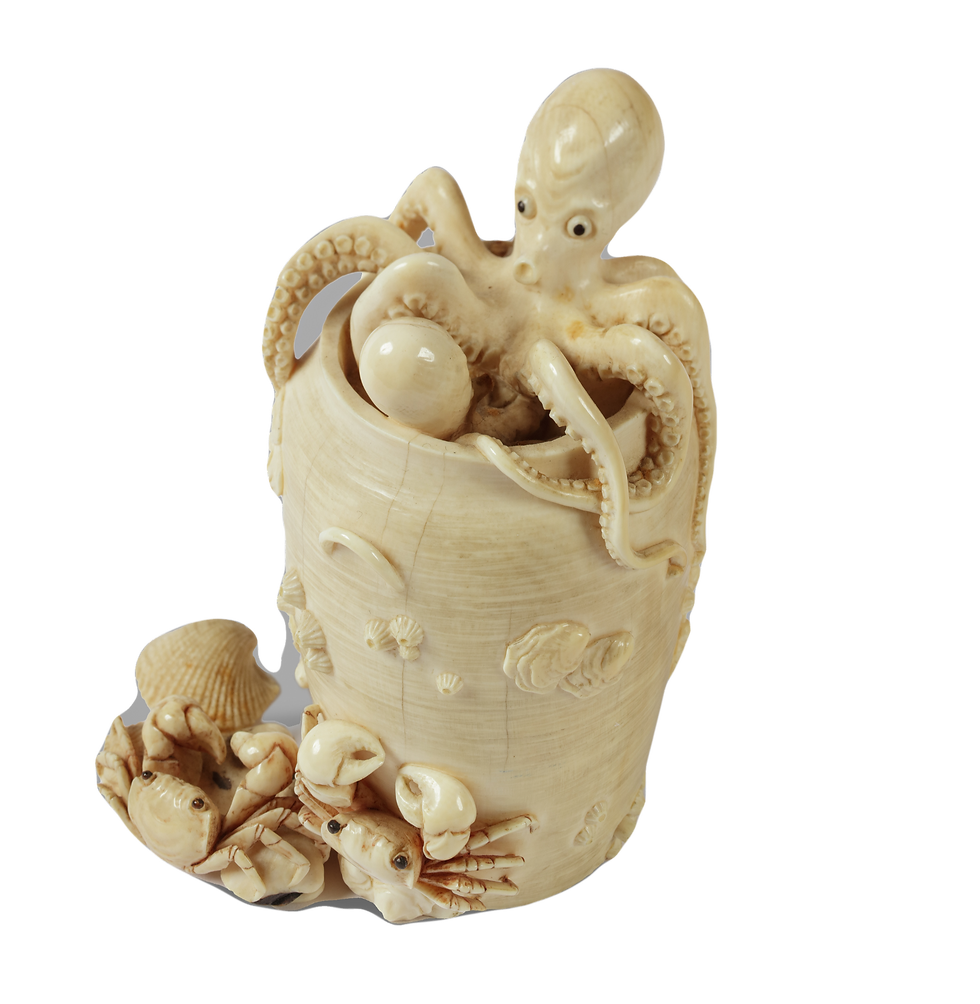 根付 イカ （恐らく） 江戸期 netsuke 根付～掌の中の芸術～/Netsuke