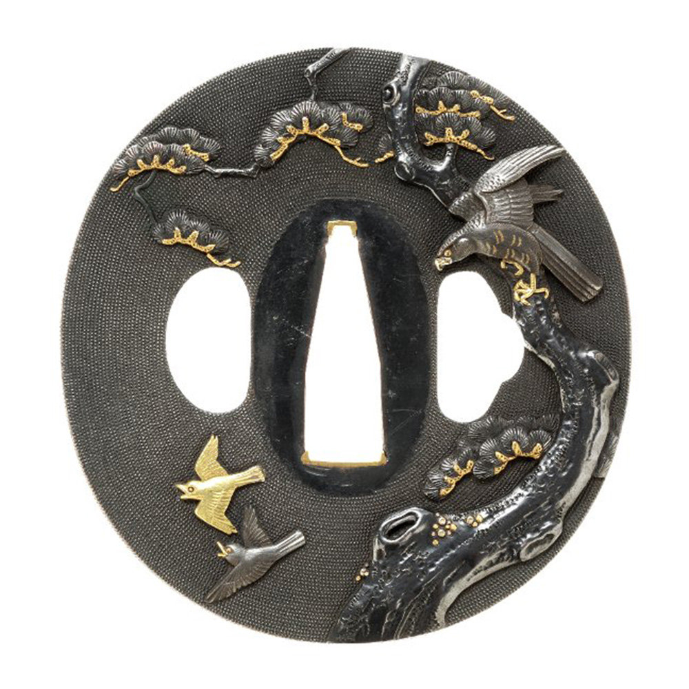 日本の鉄製鍔 伝統的デザイン 拵 日本刀 刀装具 骨董 古美術 江戸時代