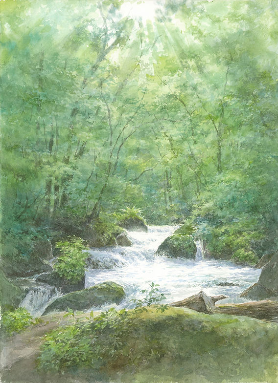 村山孝夫油彩 むさし野 5/29 野村重存 特別講座 水彩で描く初夏