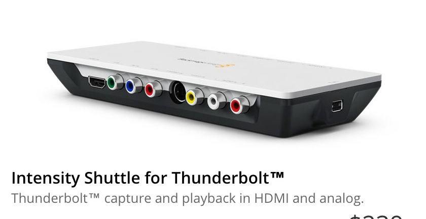 Blackmagic Intensity Shuttle for Thunderbolt / 攝取器| rentacamerahk
