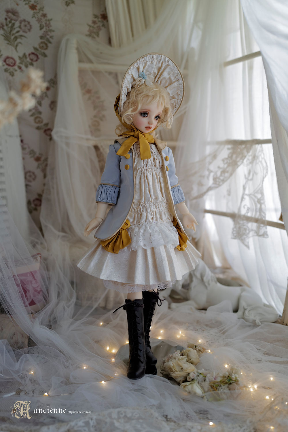 68センチアンティークドール用ドレス 68センチアンティークドール用