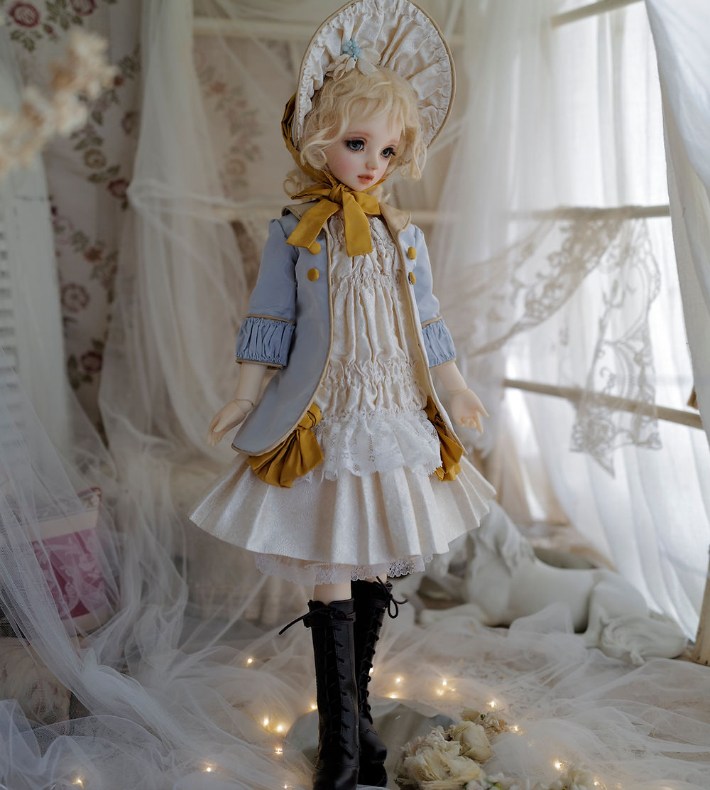 アンティークドールドレス［Alma］水色 | ancienne