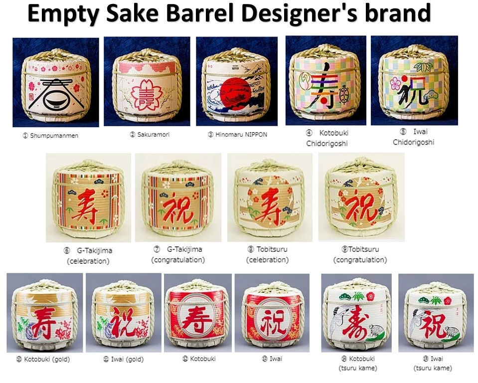 鏡開きセット 酒樽（空樽）＋木槌 沢の鶴 36l詰め上底18l