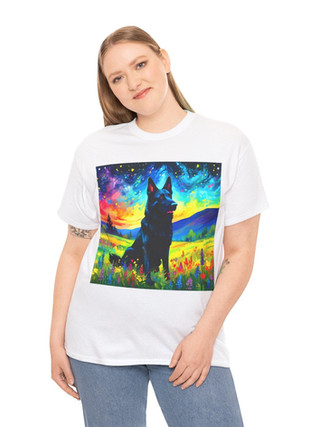 NEON SKY - Black German Shepherd Dog Graphic Tee Gift | PopRock Shop