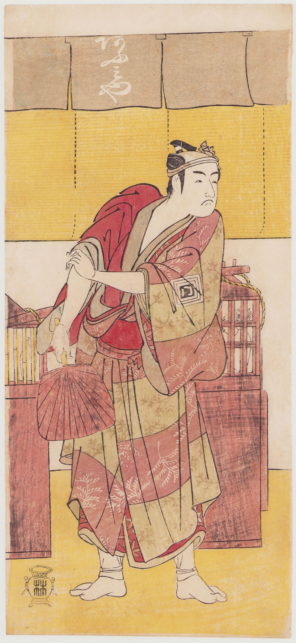 模写/熊代熊斐/椿に小禽図/布袋屋掛軸HI-946