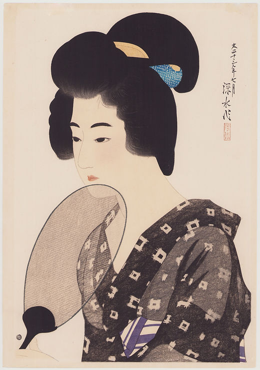 伊東深水、スケッチ画（素描画集4巻p83 no469）【修善寺】