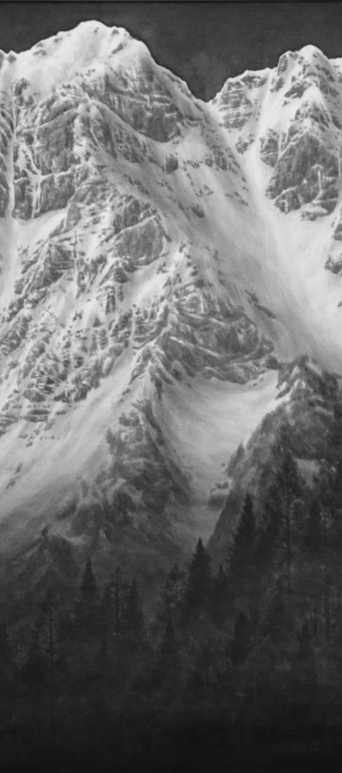 き*い様 ☆山下康一 やましたこういち 紙に墨「爺ケ岳」 き*