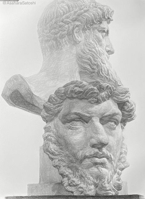 石膏像 チグリス大顔面 デッサン YOKOHAMA モーゼ 石膏像 チグリス大