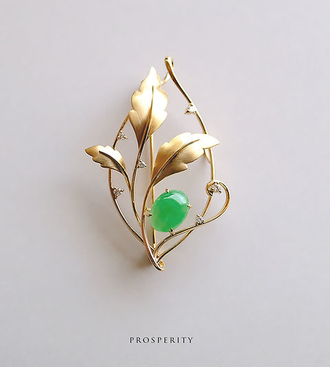 翡翠ブローチ【PROSPERITY】96145/1109 | 翡翠専門店 ジョイテック