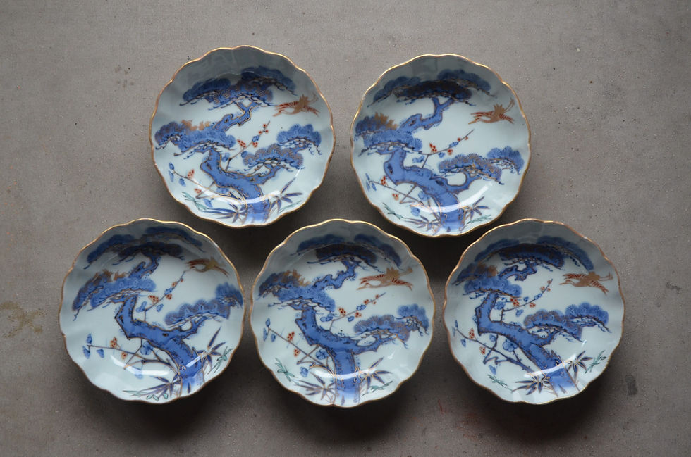 大聖寺伊万里 伊万里 古伊万里 小皿 豆皿 大明年製 色絵 金襴手 花の図