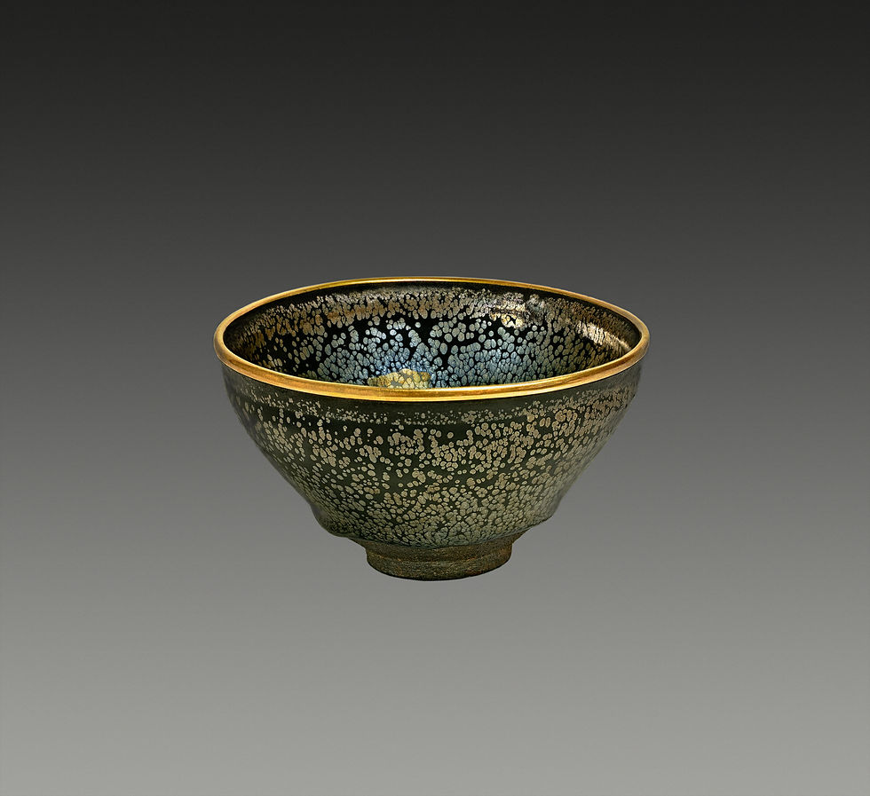 宋代建窯 油滴兎豪天目茶碗 A941