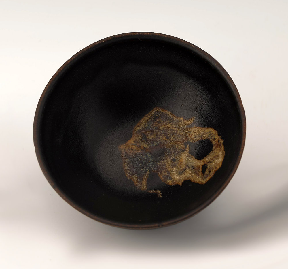 宋時代 黑釉天目梅花文茶碗 木の葉 福清窯茶盞 吉州窯 唐物(A-93) 宋