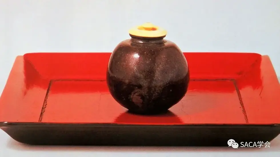 茶道具 松本鉄山作 大名物写 国司茄子茶入 仕覆付 共箱 V