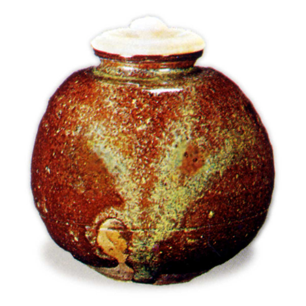 陶若窯 能勢進 古薩摩 文琳写 茄子茶入 残雪 仕覆 紹鴎 【