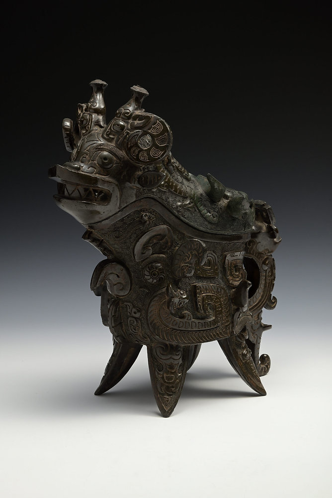 中国 書道具 古銅 舟に船頭 水滴 V R6289 中国 書道具 古銅 舟に船頭