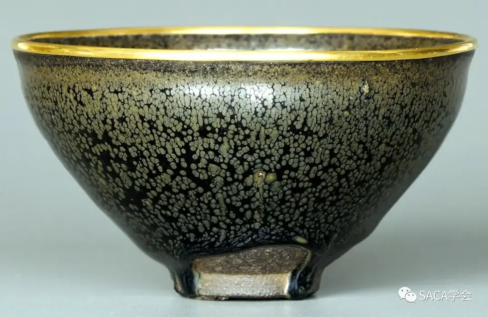 宋代建窯 油滴兎豪天目茶碗 A941