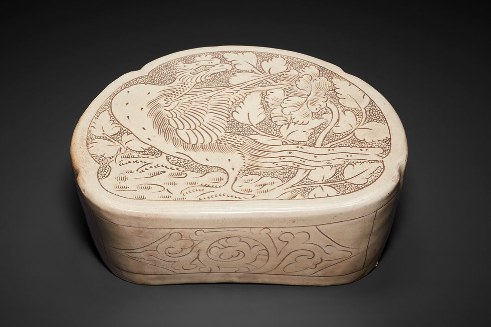 拍賣筆記vol.195 佳士得紐約：北宋磁州白釉珍珠地劃花鳳紋枕，81900