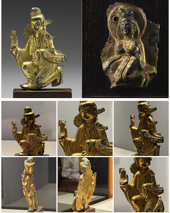 唐代筆記vol.40 根津美術館：唐代鎚鍱銅鎏金五尊佛像，對比兩尊銅鎏金