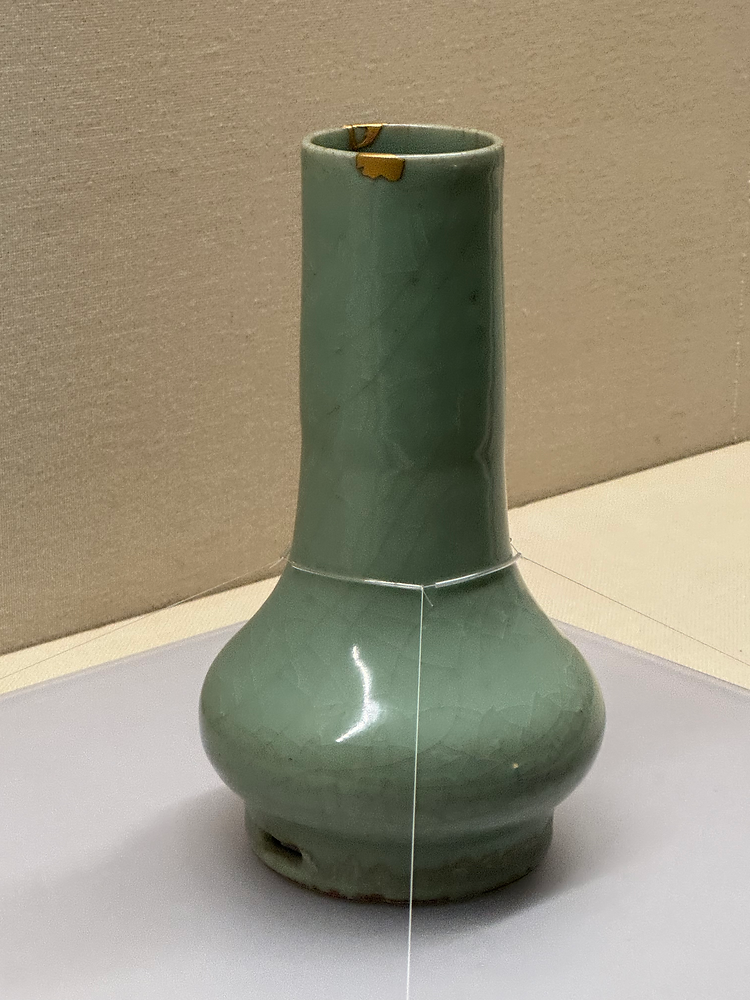 砧青磁 耳付花生 花瓶 陶磁器 古作 龍泉窯 砧青磁 耳付花生 花瓶