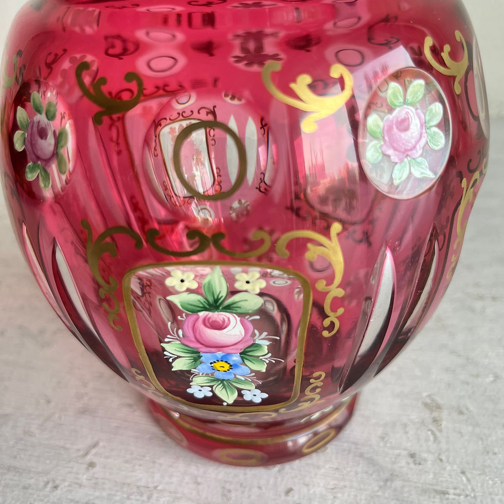 チェコ】ボヘミアンクリスタル花瓶 | 22cm | 24% PbO | ヴィンテージ