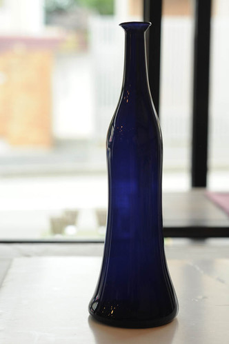 江戸ガラス 瑠璃 つる首徳利 金彩あり ギヤマン びいどろ 和ガラス