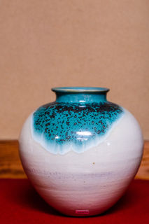 上野焼 壺 青柳不老園 アンティーク 木箱付 上野焼 壺 青柳不老園