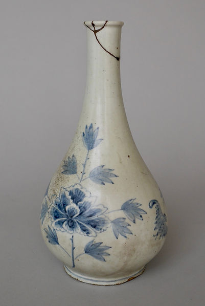 朝鮮美術 陶磁器 | 李朝白磁染付牡丹文瓶 | gallery陽々youyou | 山梨県