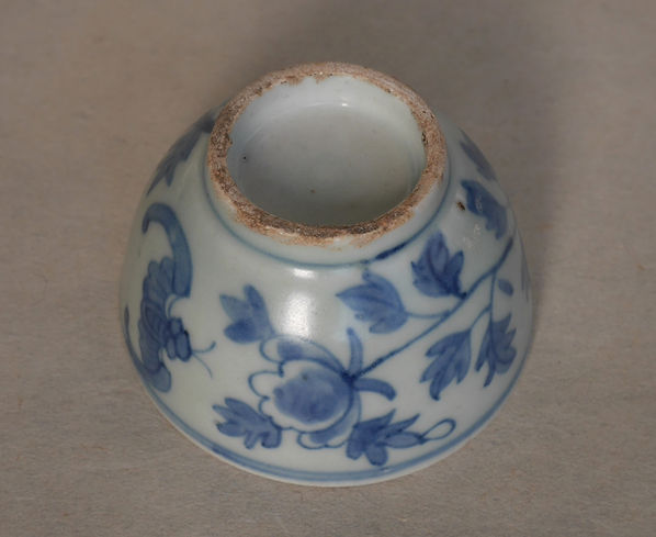 朝鮮美術 陶磁器 | 李朝白磁染付牡丹文杯 | gallery陽々youyou |山梨県