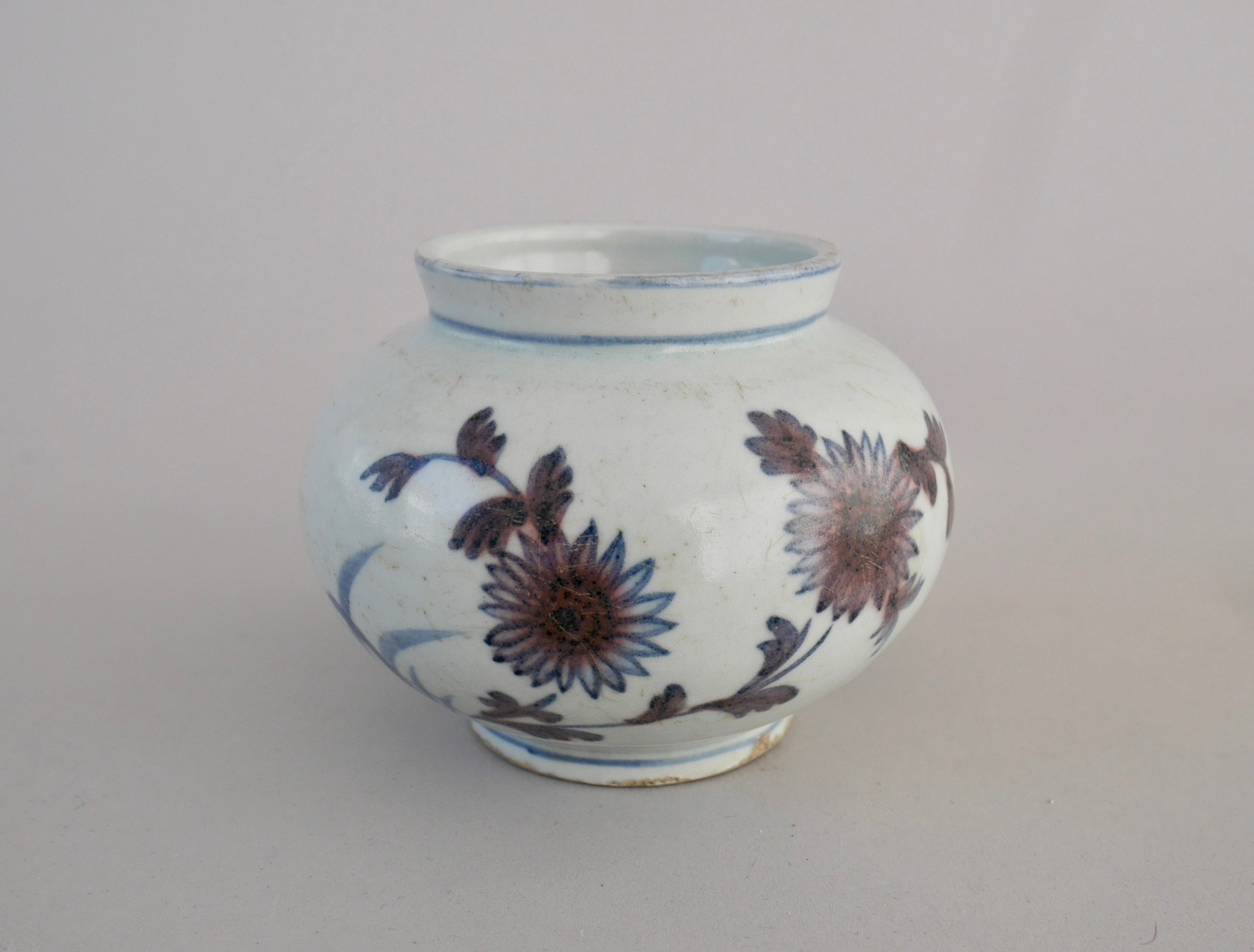 李朝 李朝白磁 染付 朝鮮 壺 瓶 八角 15 コレクター放出品 蔵出し