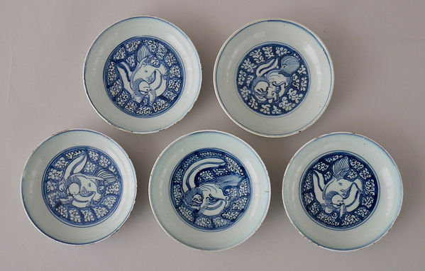 ♢中国古陶磁 青花 長方形印盒 盒子 染付 印泥入 古玩 古美術