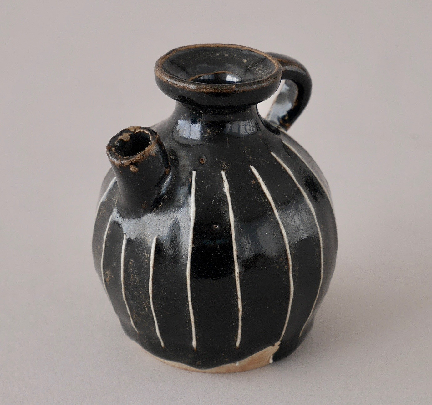 中国骨董陶芸【中国磁州窯朱肉印合(在銘)】60年以上旧蔵した希少珍貴