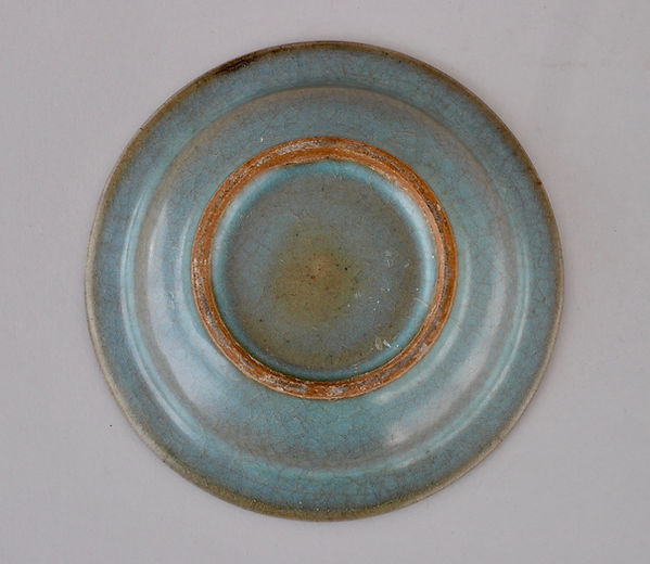 中国美術 青釉 楕円形 盤 水盤 洗 23.3cmx16.7cm(LC315)