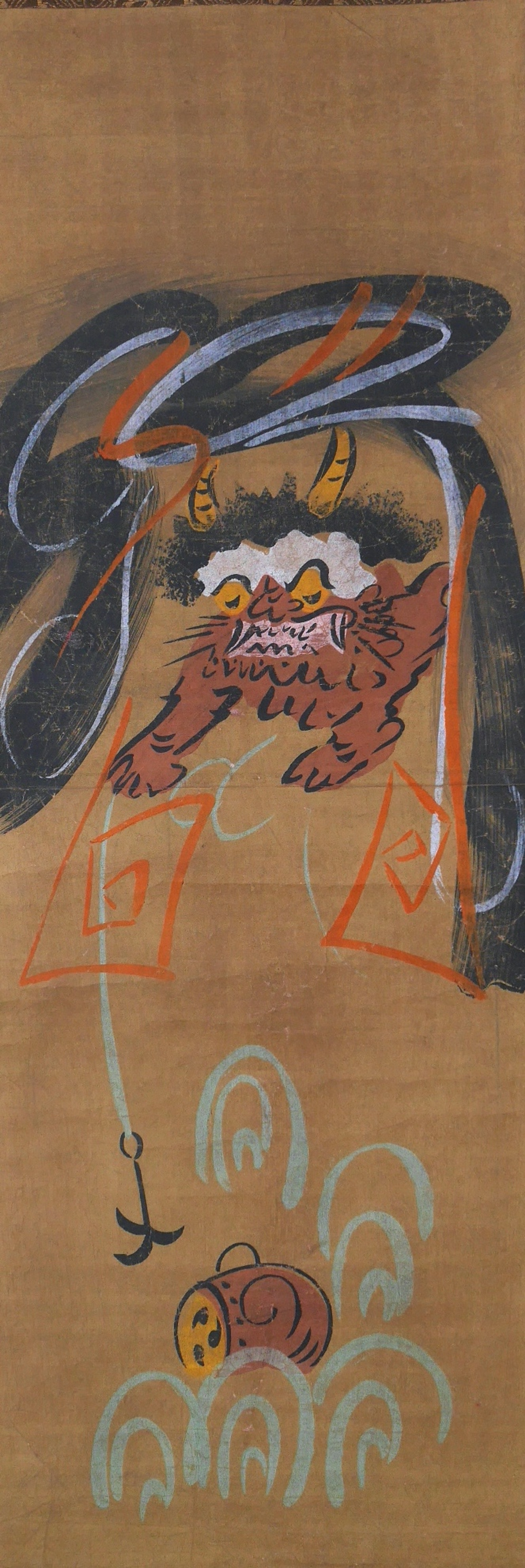 日本美術 書画・掛軸 | 雷公太鼓釣図 大津絵 | Gallery陽々youyou | 山梨